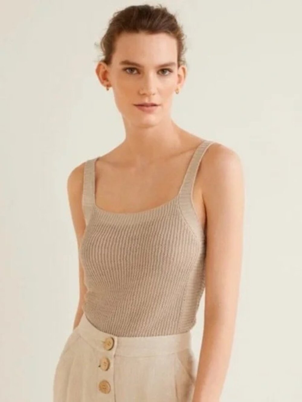 New Mango Knit Lightweight Sweater Crew-Neck Tank —Size Small